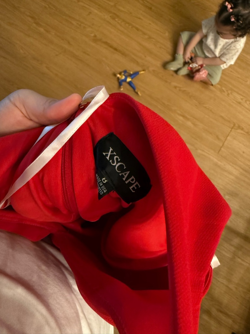 Xscape Red One-Shoulder Ruffle Jumpsuit - Picture 4 of 4